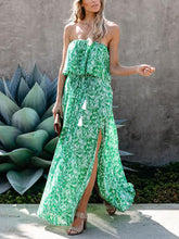 Load image into Gallery viewer, Wrap Chest Tassel Bohemian Casual Print Maxi Dress