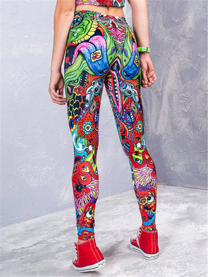 Sexy Psychedelic Printed Tight Hip Yoga Pants