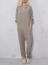 Load image into Gallery viewer, Casual Loose Soft Cotton Linen Jumpsuit