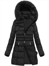 Load image into Gallery viewer, Solid Color Hooded Pocket Warm Down Coat