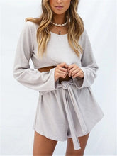 Load image into Gallery viewer, Casual Fashion Navel Knit Set