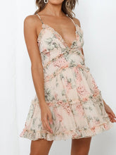 Load image into Gallery viewer, Sexy Backless V-Neck Sling Floral Casual Dress