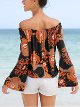 Load image into Gallery viewer, Flared Sleeve Printed Shoulder Top