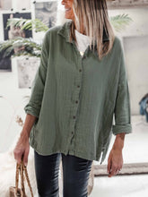 Load image into Gallery viewer, Solid Color Top Long Sleeve Blouses