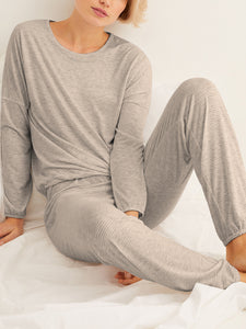 Simple Round Neck Casual Women's Suit