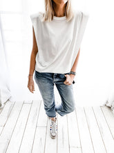 Load image into Gallery viewer, Casual Solid Sleeveless Round Neck T-Shirt