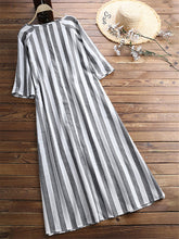 Load image into Gallery viewer, Casual Loose Striped Maxi Dresses