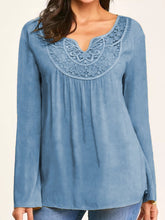 Load image into Gallery viewer, Loose Casual Lace Panel Long Sleeve Top