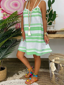 Vacation Strap Striped Boho Dress