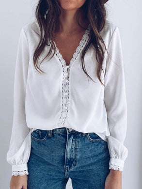 V-Neck Long Sleeve Shirt