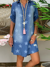 Load image into Gallery viewer, V-Neck Pentagram Denim Casual Dress