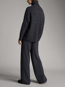 Two-Piece Knitted Turtleneck Twist Sweater