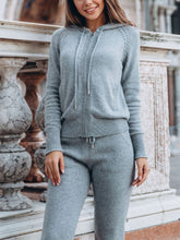 Load image into Gallery viewer, Hooded Zipper Two-piece Suit