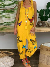 Load image into Gallery viewer, Romantic Rural Butterfly Loose Casual Jumpsuit