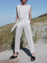 Load image into Gallery viewer, Casual Round Neck Sleeveless Solid Color Jumpsuits