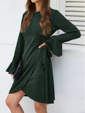 Solid Color Long Sleeve Dresses