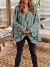 Load image into Gallery viewer, Stylish V Neck Butterfly Sleeves Blouse