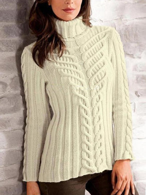 Solid Color Fashion Large Size Turtleneck Sweater