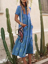 Load image into Gallery viewer, Bohemian Retro Loose Midi Dress