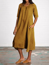 Load image into Gallery viewer, Cotton and Linen Casual Long Dress