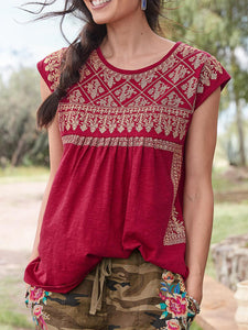 Bohemian Casual Vintage Loose Tee Top