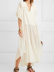 Short-sleeved V-neck Casual Dress