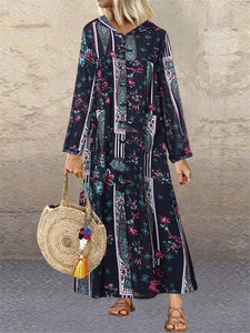 Fall Vintage Casual Long Sleeve Dress