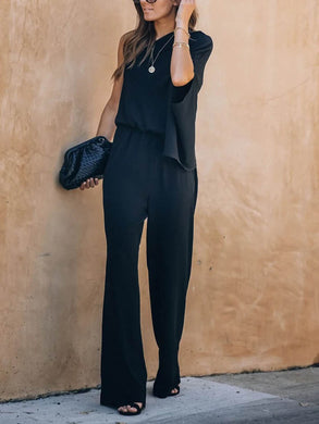 Solid Color Casual Fashion Jumpsuit