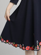 Load image into Gallery viewer, Three-dimensional Tailored Slim Slim Elastic Heavy Embroidery Dress