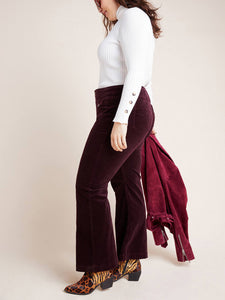 Plus Size High-Rise Bootcut Corduroy Pants