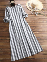 Load image into Gallery viewer, Casual Loose Striped Maxi Dresses