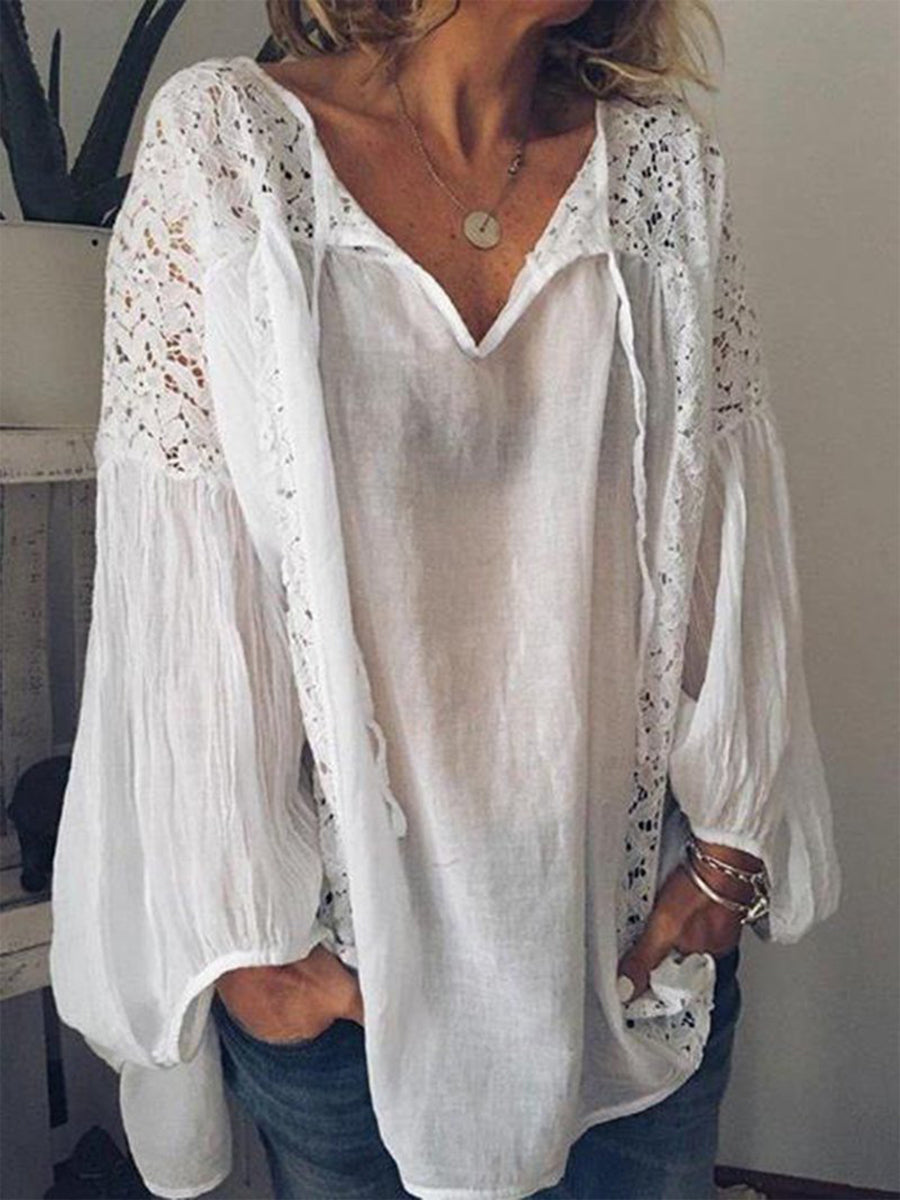 Lace Cotton Linen Top