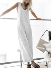 Load image into Gallery viewer, Round Neck Pure Colour Sleeveless Jumpsuit