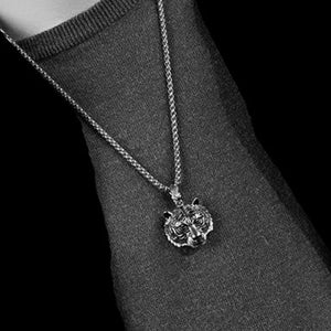 Hip Hop Rock Stainless Steel Jewelry Tiger Head Necklace