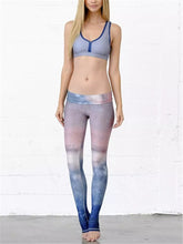 Load image into Gallery viewer, Trendy Watercolor Mixed Cloud Print Skinny Yoga Pants