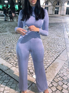 Fashion solid color jumpsuit