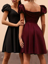 Load image into Gallery viewer, V-neck Puff Sleeve Dresses