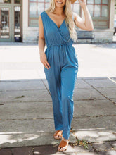 Load image into Gallery viewer, Women Chic V-neck Sleeveless Lace-up Jumpsuit