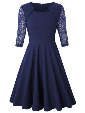 Square Floral Dress With Floral Skirt And Lace Dress