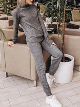 Load image into Gallery viewer, Stylish Slim Turtleneck Knitted Two-piece Suit