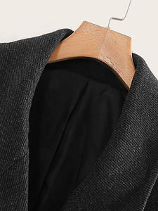 Lapel Collar Pocket Side Overcoat