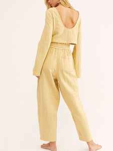 Loose Casual Long Sleeve Round Neck Suit