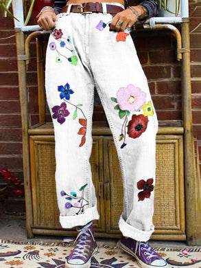 Floral Print Casual Loose Pants