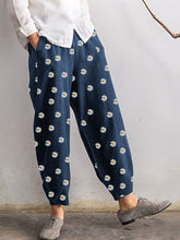 Load image into Gallery viewer, Daisy Floral Print Elastic Waist Casual Harem Pants