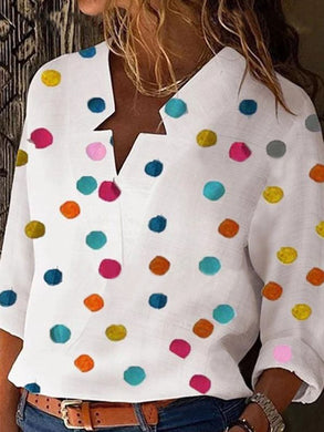 Fashion Loose Casual Polka Dot Shirt Top