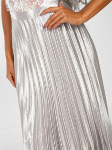 Sexy Metal Pleated Waist Skirt