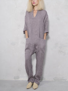 Casual Loose Soft Cotton Linen Jumpsuit