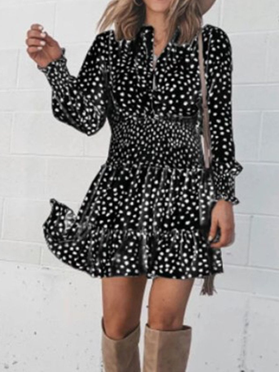 Button Long Sleeve Dresses