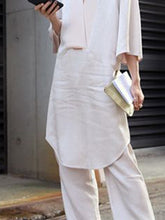 Load image into Gallery viewer, Solid Color Cotton And Linen Loose Casual Simple Women&#39;S Suit