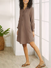 Load image into Gallery viewer, Solid Color V-Neck Casual Dress